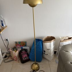 Floor Lamp With Metal Shade Gold