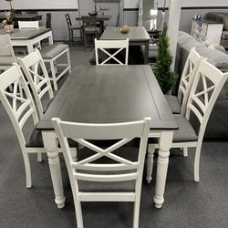 7PC Gray Dining Table Se