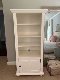 White solid wood bookcase
