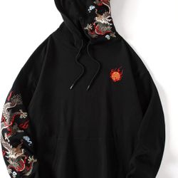 Dragon Embroidered Heavyweight Graphic Hoodie, 2XL *BRAND NEW*