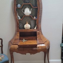 Italian Olivewood Secretary Desk 