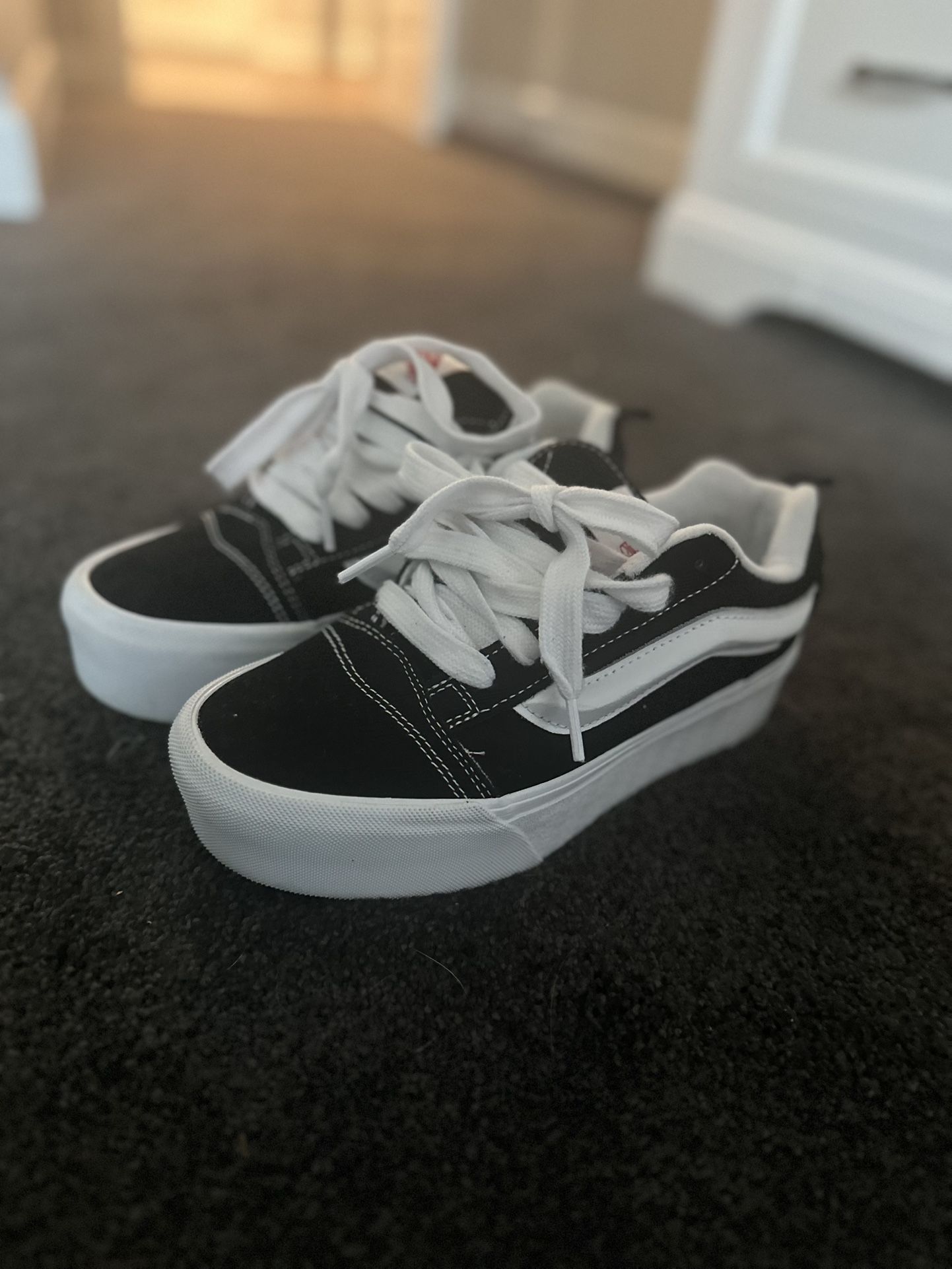 Black and White Vans Knu Skool
