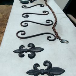 Ornamental Wrought Iron, Car Jack, Chain Misc.