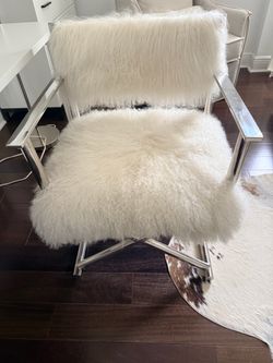$75 Mongolian Fur Chair with Chrome Frame