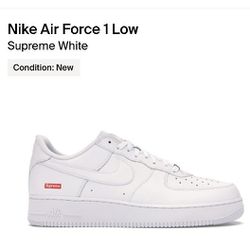 Nike Supreme Air Force 1 Low White Size 8.5