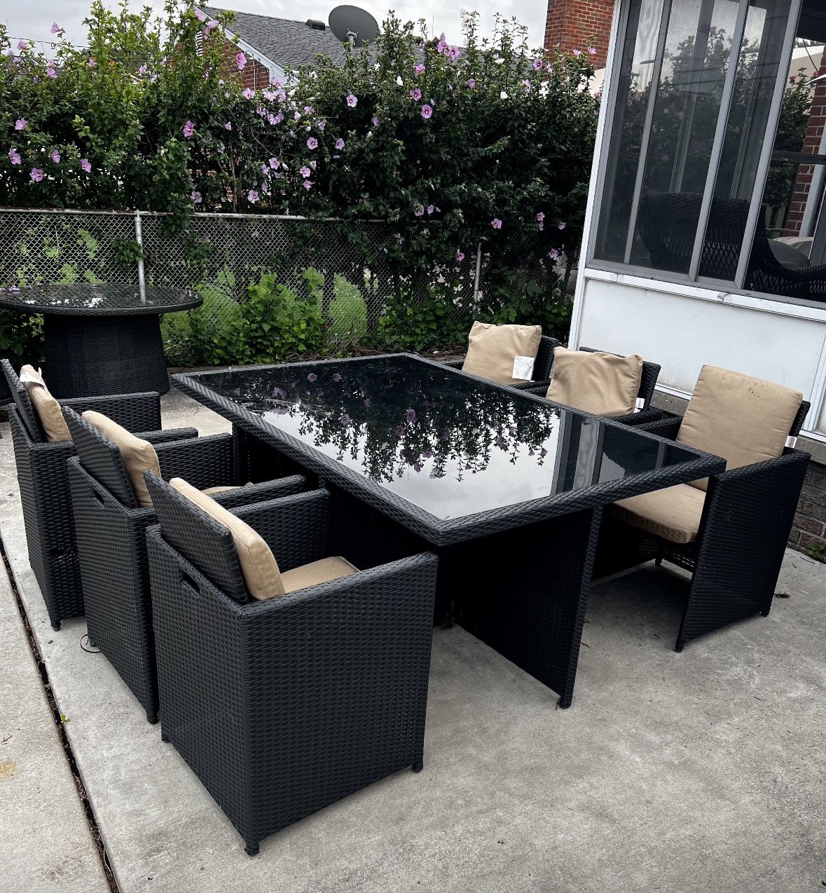 Wicker Outdoor 8 Piece Dining Patio Set