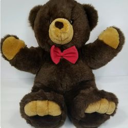 JCPenny Holiday Collection Brown Christmas Teddy Bear Plush 23" Large Giant Dark

