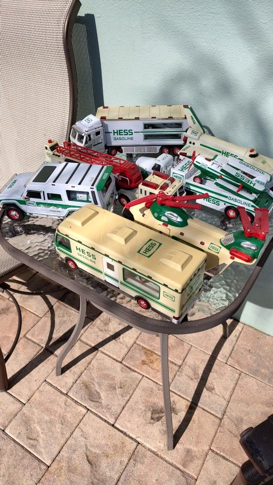 Seven Vintage Hess Trucks Package Deal