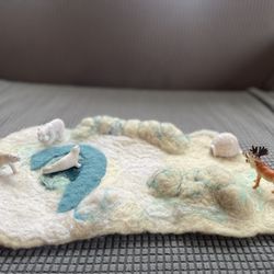 %100 wool play mat arctic theme 