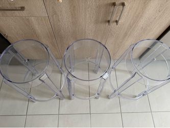 3 Plastic Counter Stools – 26” Seat Height