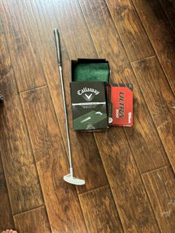 Golf Putter, Practice Mat And Balls
