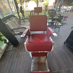 Red Leather Barber Chair