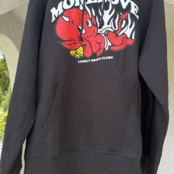 LONELY HEARTS CLUB MORE LOVE DEVIL BLACK HOODY SZ XXL  SUPREME UNDFTD 
