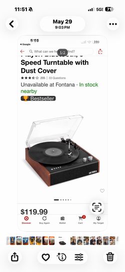 Victrola Brighton Record Player: Bluetooth,