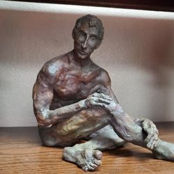 Bronze Statue Sculpture Of "Self Doubt "