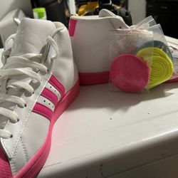 Adidas Pro Model White And Pink Shoes 