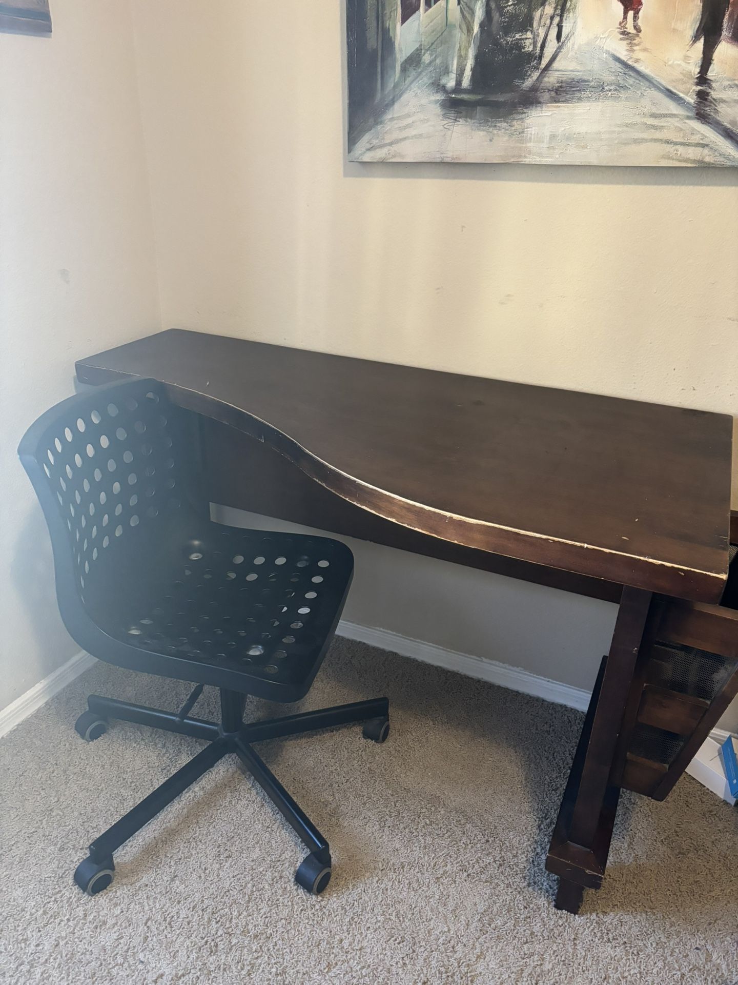 FREE: Used Oak Desk With IKEA Swivel Chair
