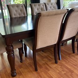 Dining Table with 8 chairs chocolate brown