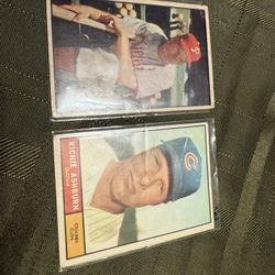 1953 Bowman & 1961 Topps Richie Ashburn Baseball Cards Philadelphia Phillies Legend HOF 