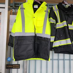 Reflective Safety Rain Jackets, Rain Suits And Parka Insulated Rain Jackets