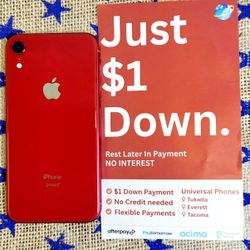 Apple IPhone XR 64gb  Unlocked, FREE Smartwach/ Headphones. Pay $1 Today Rest in payments. NO CREDIT NEEDED FINANCING