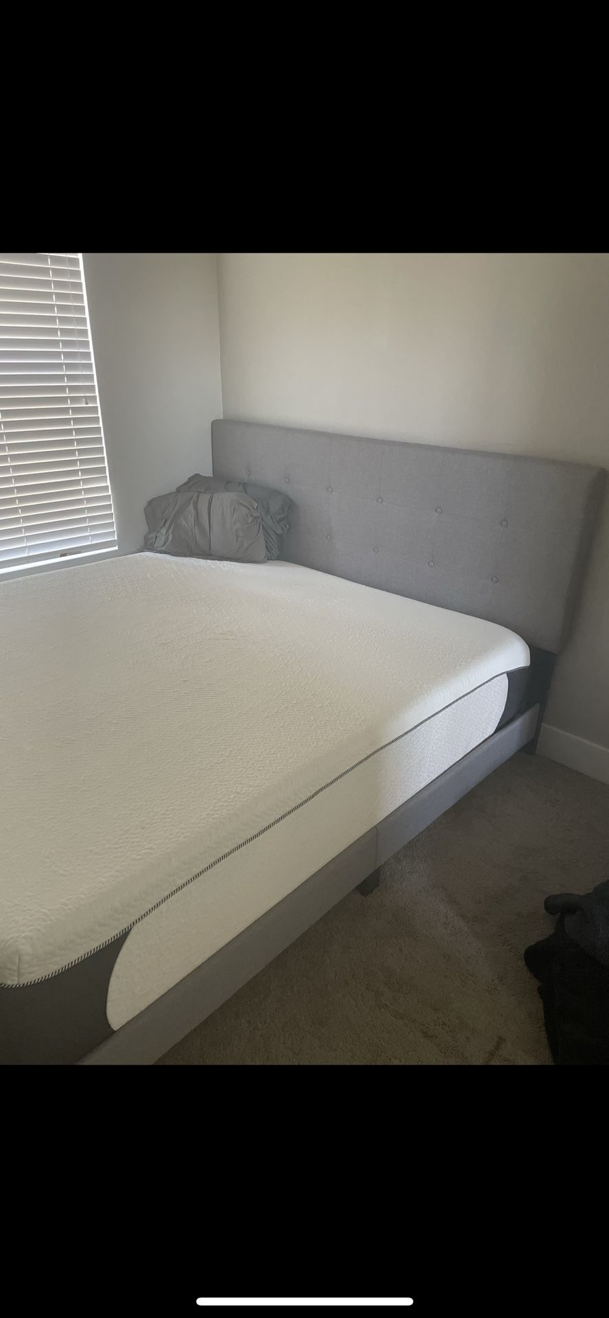 Queen Size Bed, Mattress And Bed Frame Included