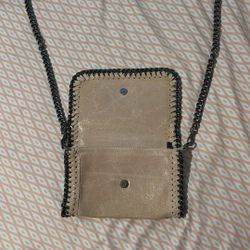  Leather Crossbody Bag w/ Detachable Silver strap 
