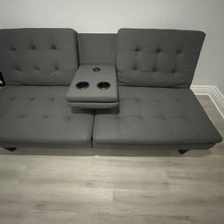 New Gray futon, Sofa Bed Faux Leather
