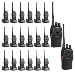 NEW! BAOFENG BF-888S Walkie Talkie 20 Pack Walkie Talkies for Team Business School Long Range Rechargeable Handheld Radio (with Headset, 20 PCS