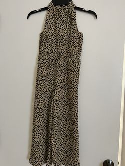 Girls Halter Neck Animal Print Jumpsuit