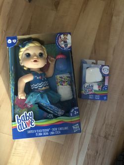 Mermaid water baby w/diapers