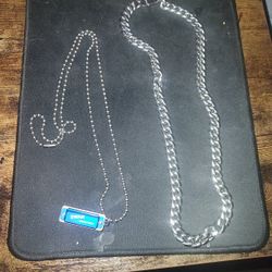 Harmonica Necklace And Silver Chain Necklace
