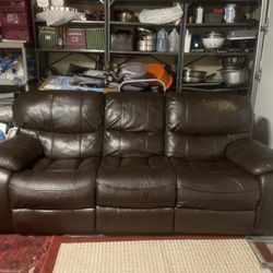 Brown Reclining Sofa