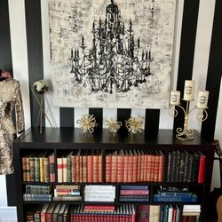 Large Painting’Glam Chandelier Jeweled Canvas Wall Art