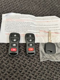 New 2 Remote Keyless Entry Car Key Fob With Master Key