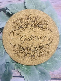 Personized Cork Trivet Heat Pad