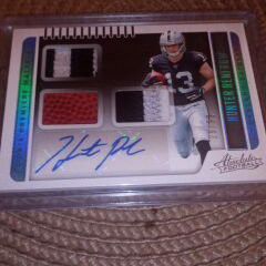 Very Rare Hunter Renfrow Rookie Autograph Lot Set # Only99 Made Plus Has 3 Color Game Used Jerseys And A Foot Ball..Other 2 Rookies Are Game Used Jer.