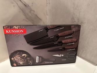 KUNSION 6-Piece Stainless Steel Kitchen Knife Set – New