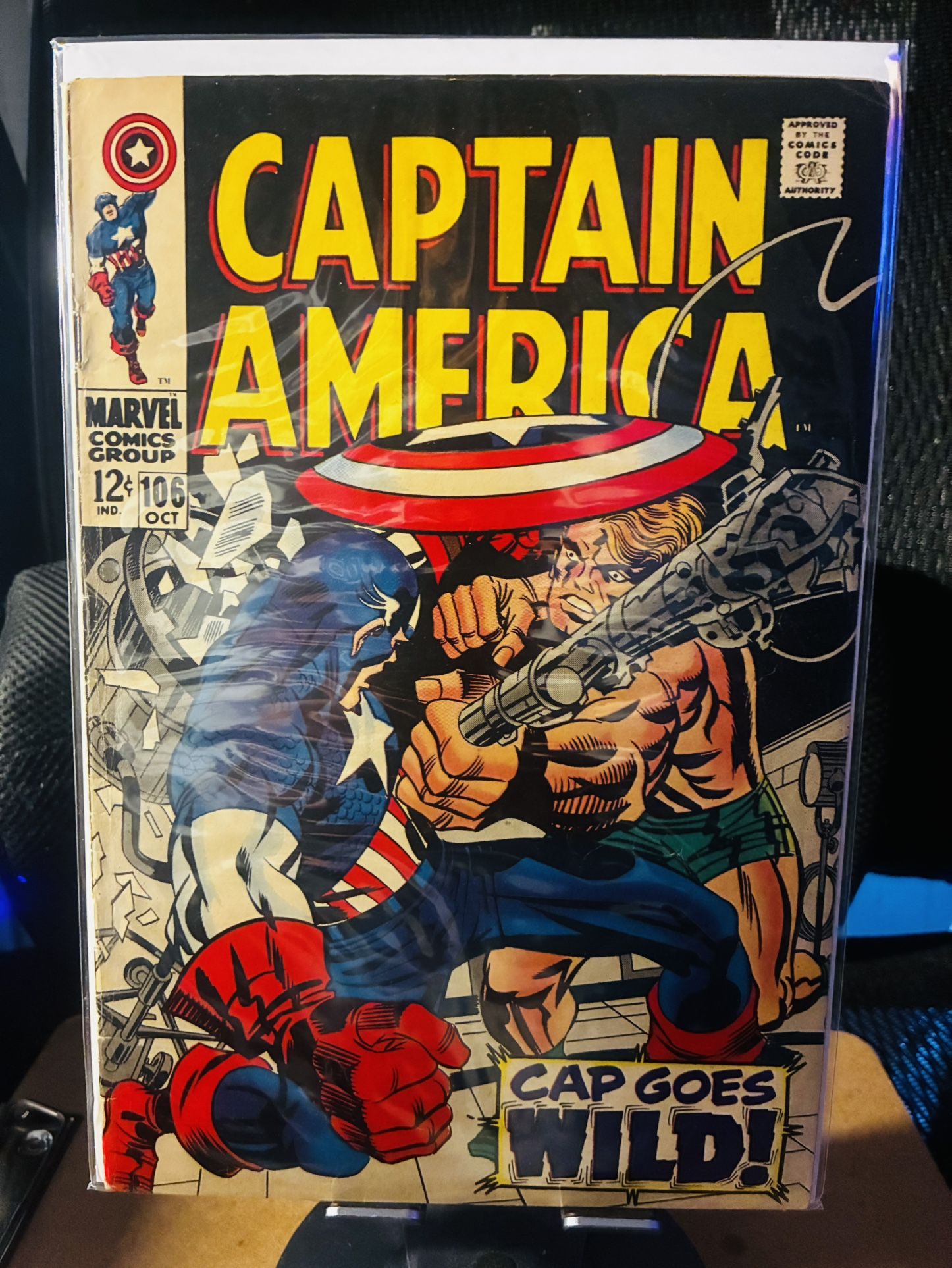Marvel Comics #106 Captain America, Vol. 1 Cap Goes Wild! Jack Kirby & Stan Lee 1968!