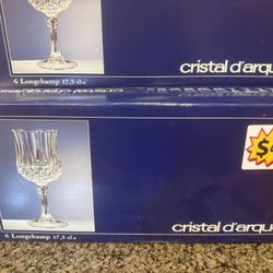 Crystal Champagne Glasses Martini Glasses Wine Glasses New In Boxes Never Used