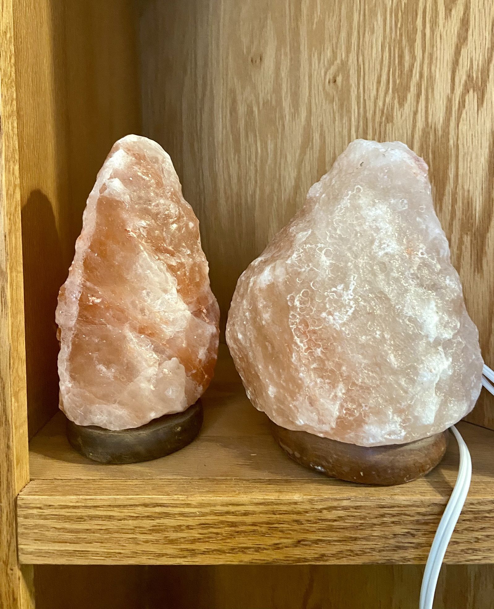Himalayan All Natural Salt Rock And Salt Rock Lamp 8" H with Wooden Base
