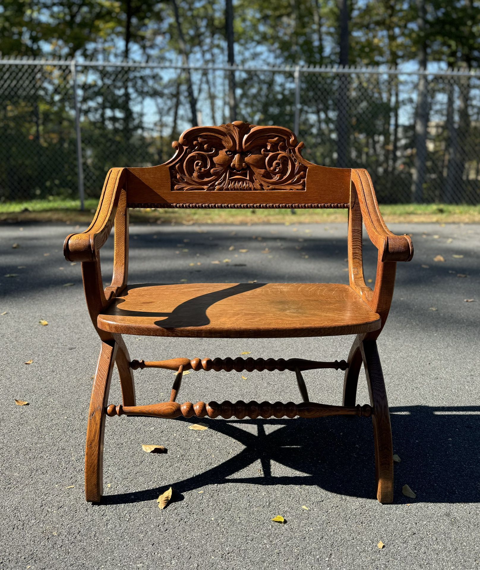 Antique Oak North Wind Bench