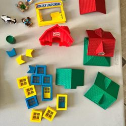 Vintage Lincoln Log Farm Set