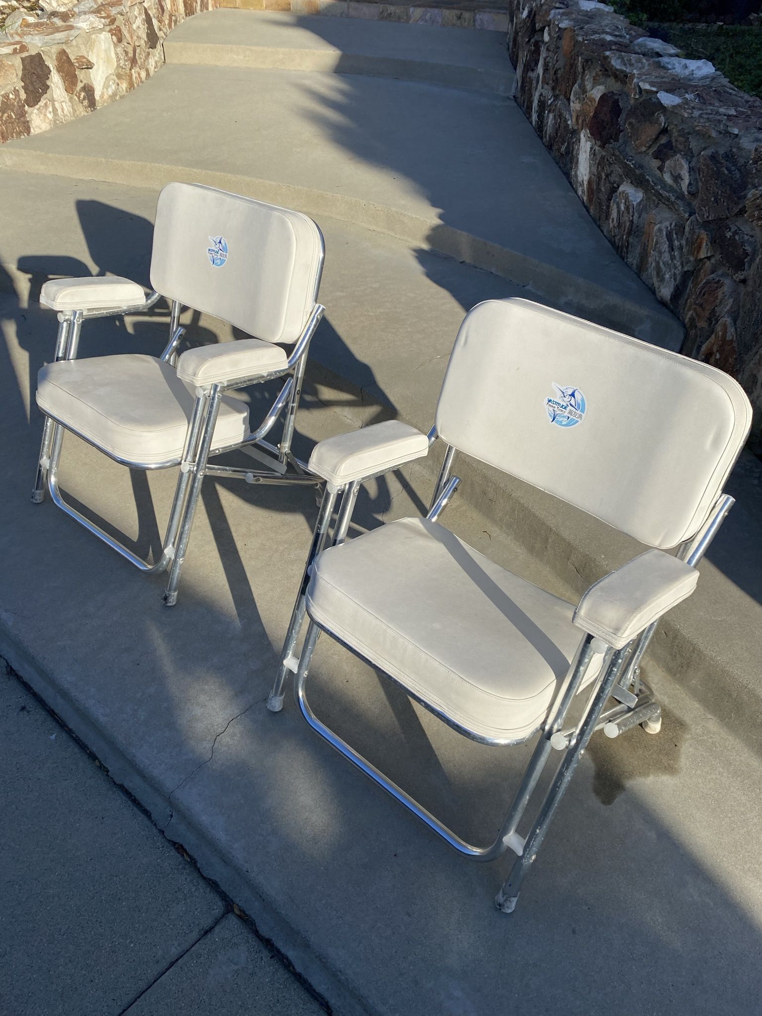 2 Folding Boat / Yacht/ Marine Deck Chairs