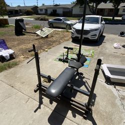 Weight Bench And Weights 