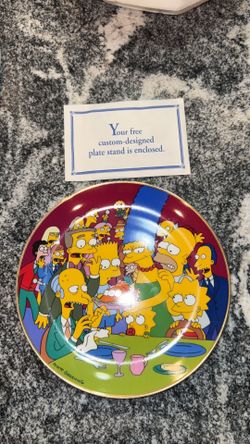 Franklin Mint 1992 The Simpsons “Three-Eyed Fish”  Limited Edition Collector Plate