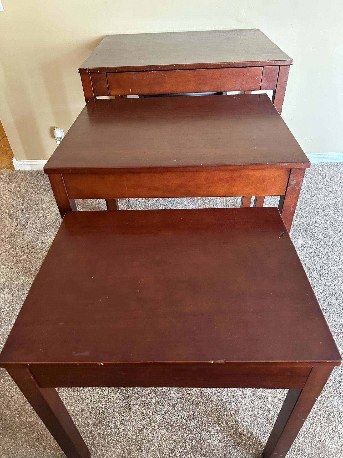 Wooden Display Nesting Tables