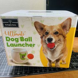 Automatic Dog Ball Launcher Dog Fetch Machine for Small to Medium Sized Dogs,3 Launch Distances, Ball Launcher for Dogs with 6 Latex Balls, Dual Power