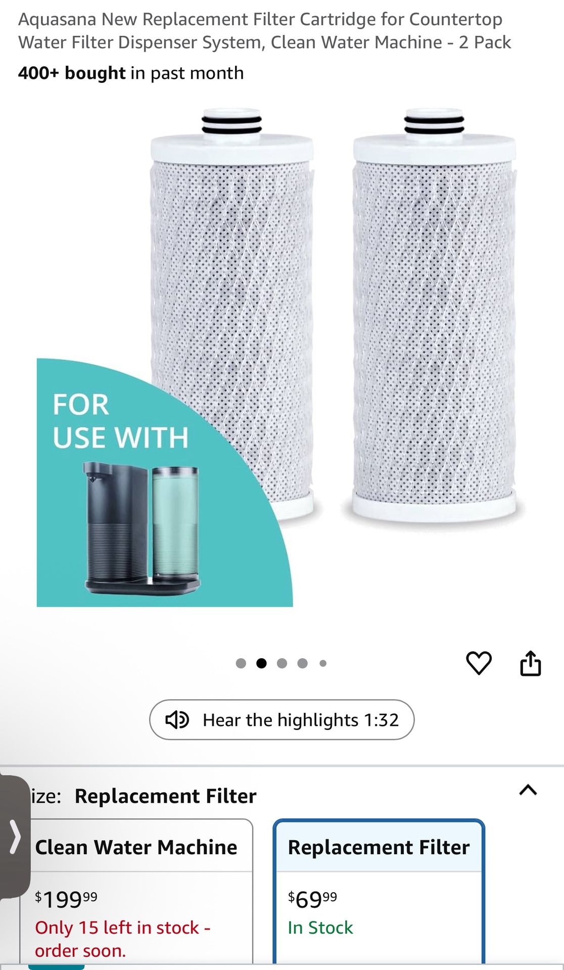 Aquasana Clean Water Machine Replacement Filters