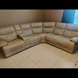 Leather Sectional With Electric Recliner. Has So Comfy.